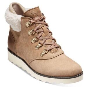COLE HAAN WOMEN’S NANTUCKET  BIRCH BEIGE  WATERPROOF WINTER HIKING BOOT SZ 6